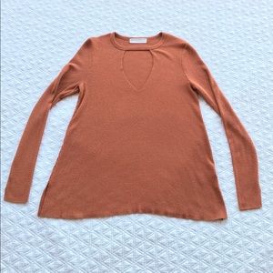 Burnt orange cut out long sleeve